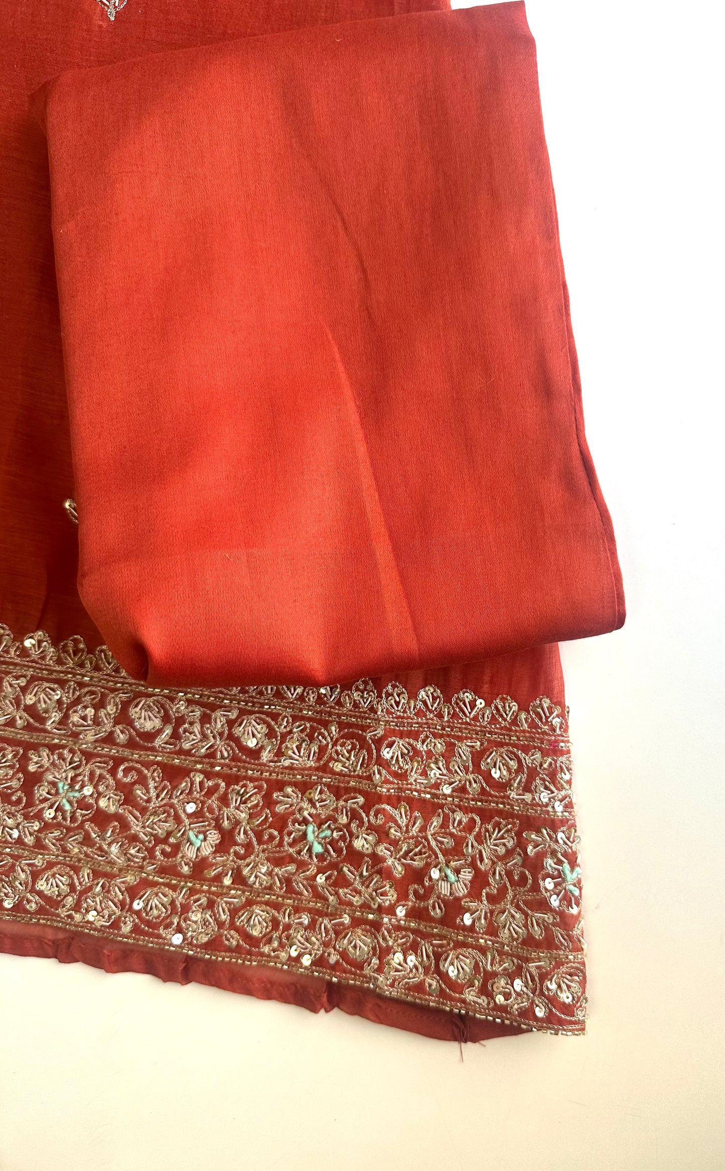 K430 - Mul Chanderi handwork Anarkali with pants and dupatta in 2 colours