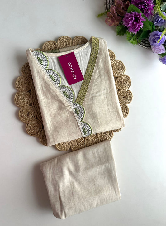 K403 - Linen cotton straight Kurti with pants