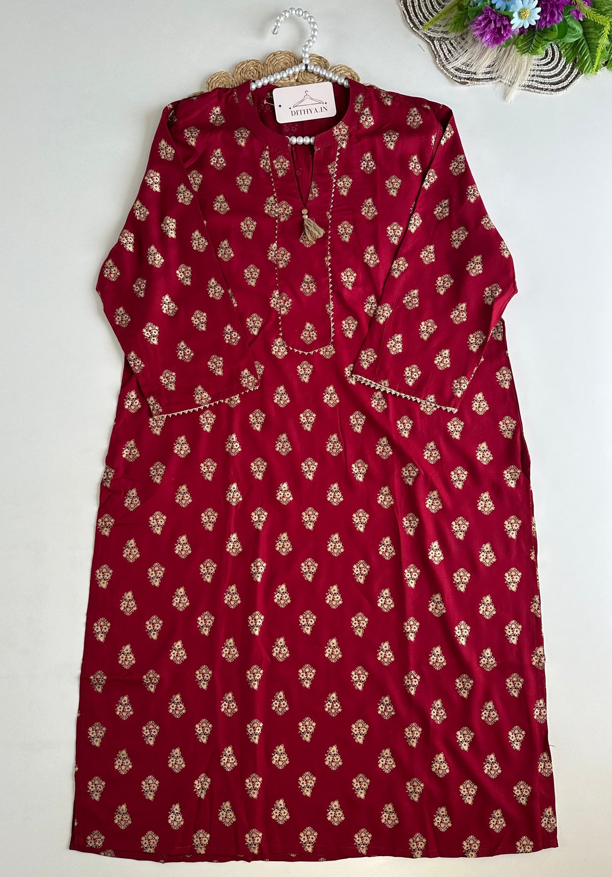 D708-Cotton straight Kurti