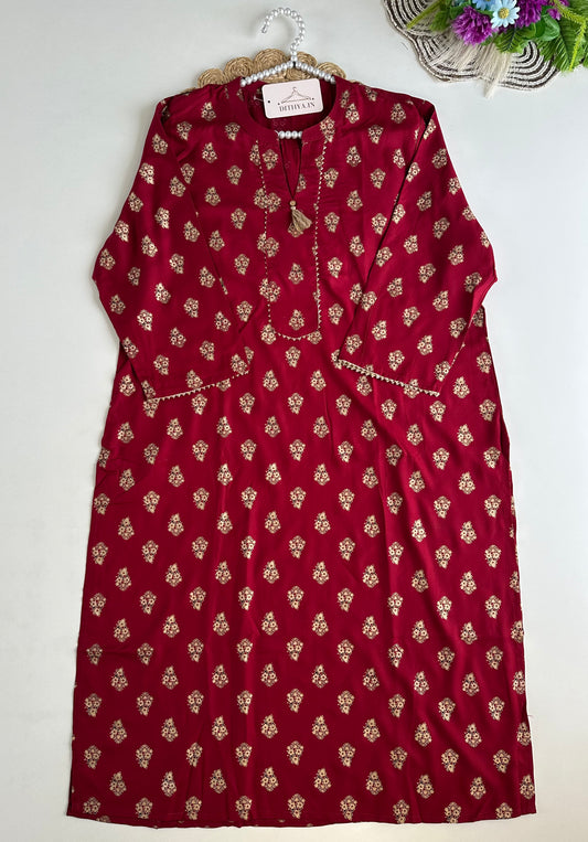 D708-Cotton straight Kurti