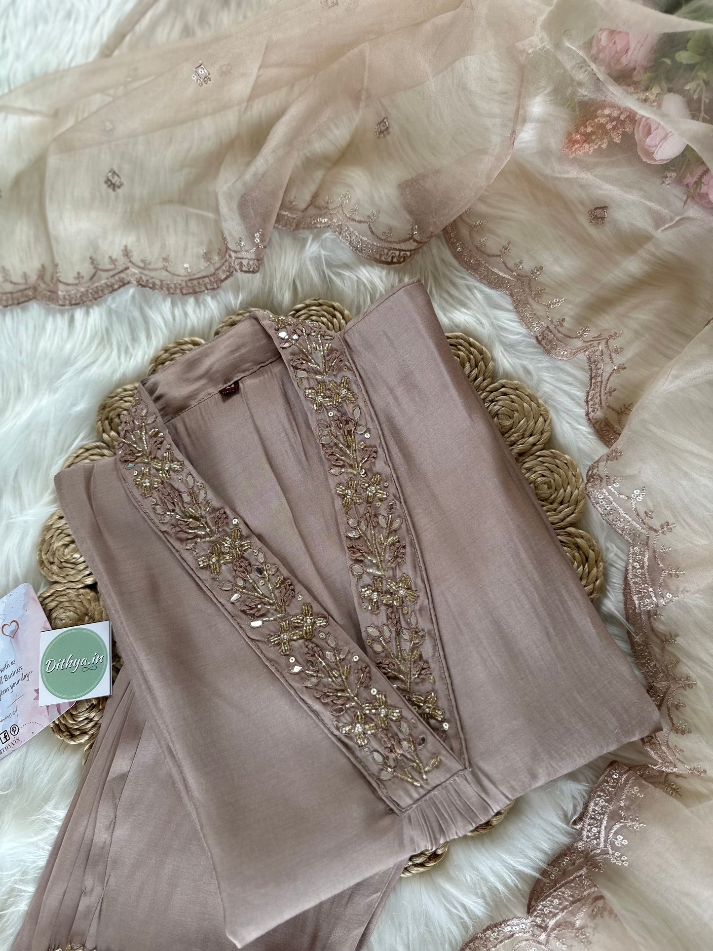 K302 - Roman silk kurti with pants and dupatta