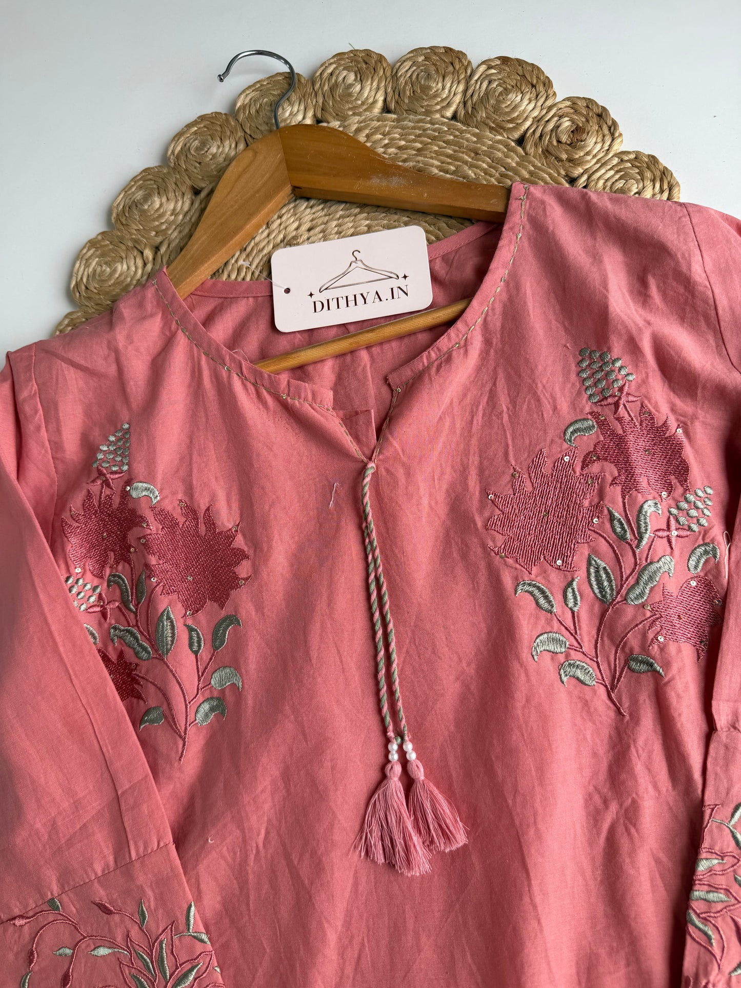 K601 - Mul cotton embroidered coord set