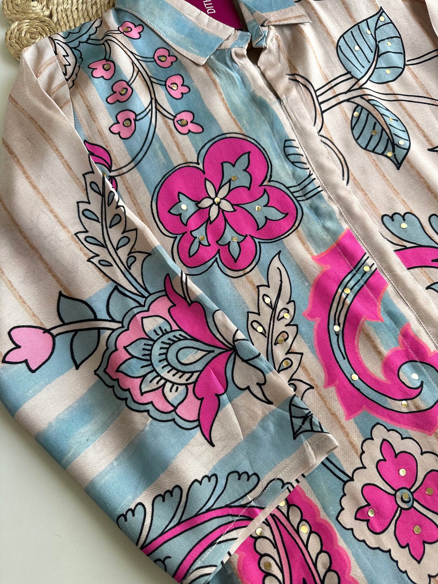 K385 - Muslin silk printed coord set