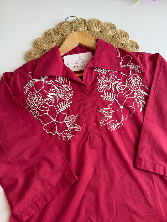 K175 - Mul cotton embroidered coord set