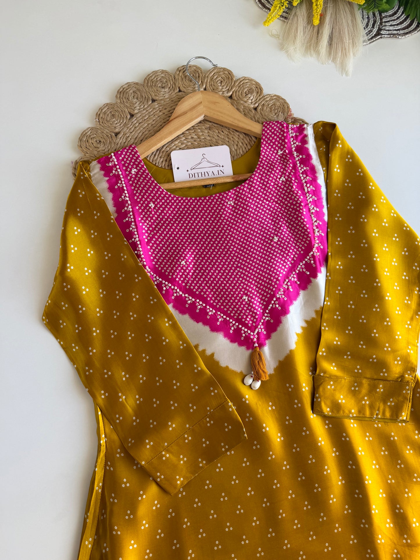 K580 - Gaji silk bandhini coord set