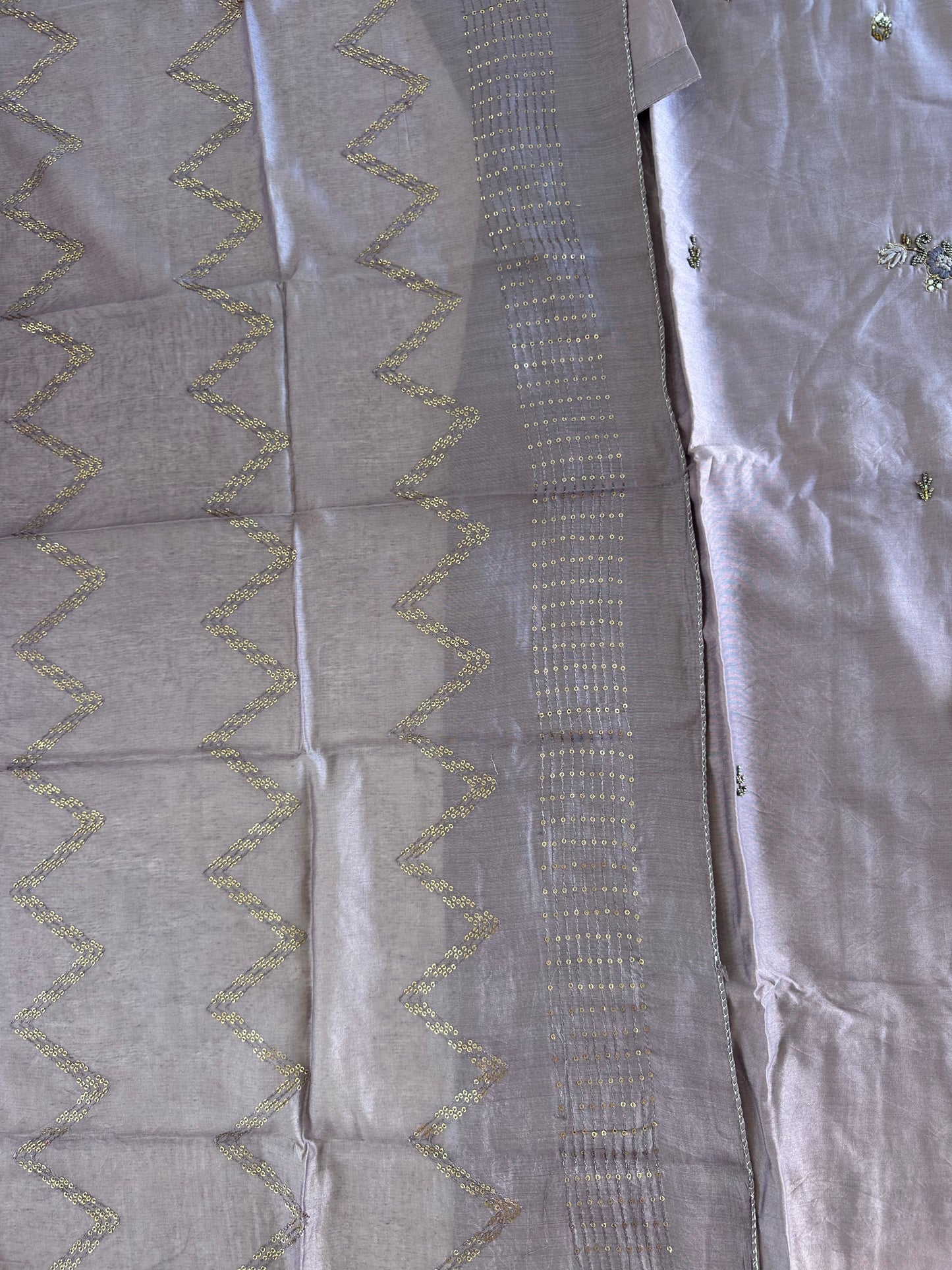 D398-Roman silk straight kurti with pants and dupatta