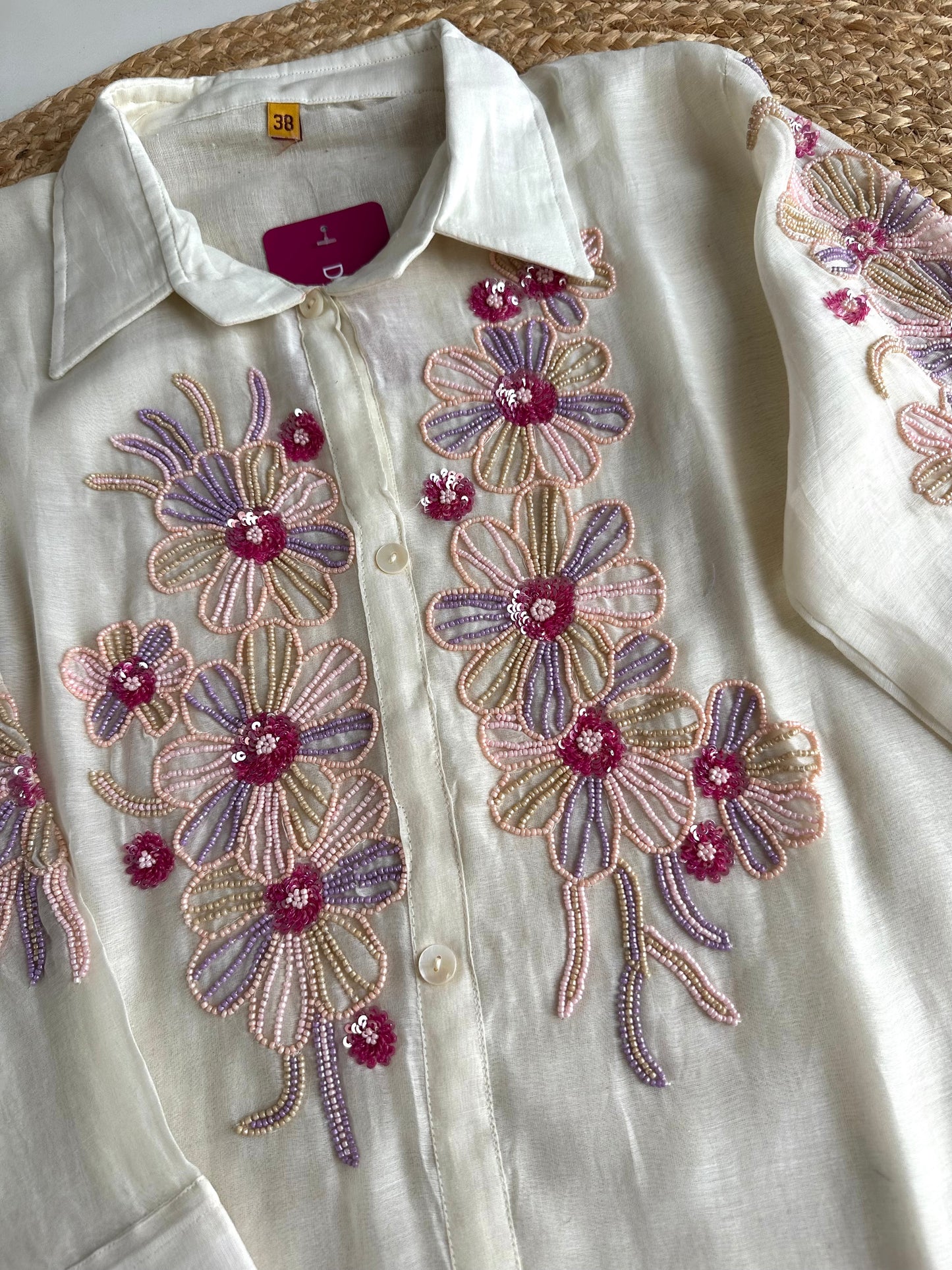 K341 - Mul Chanderi handwork coord set