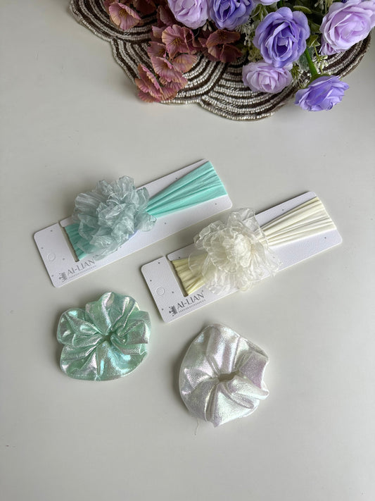 A034 - Combo - 2 Hairband & 2 Scrunchies