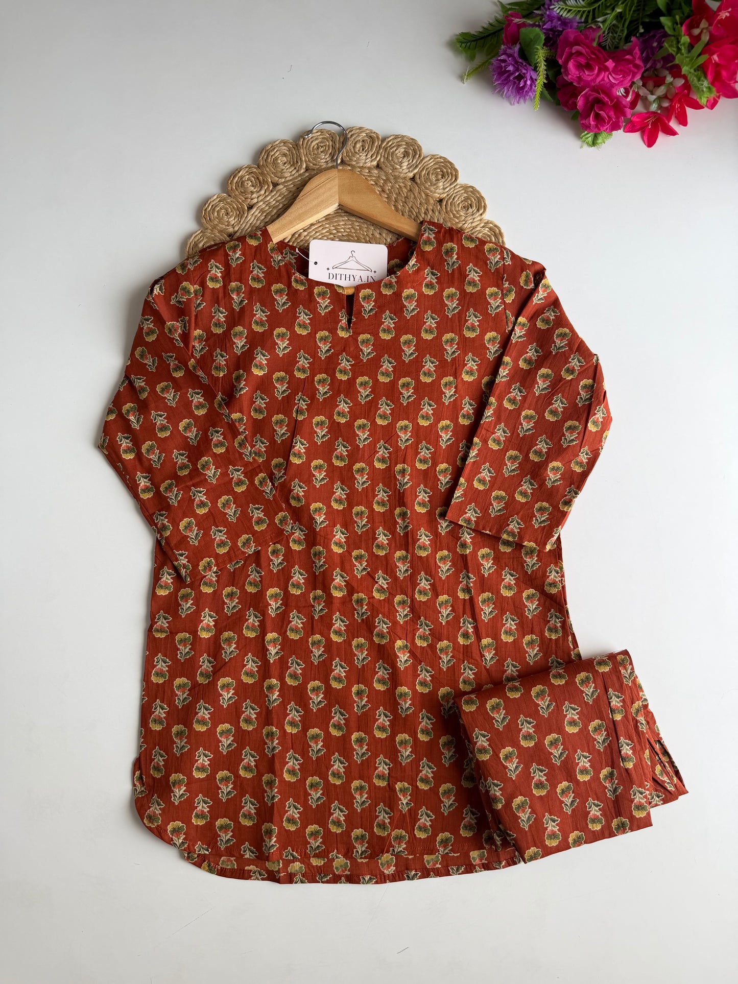 K606 - Mul cotton printed coord set
