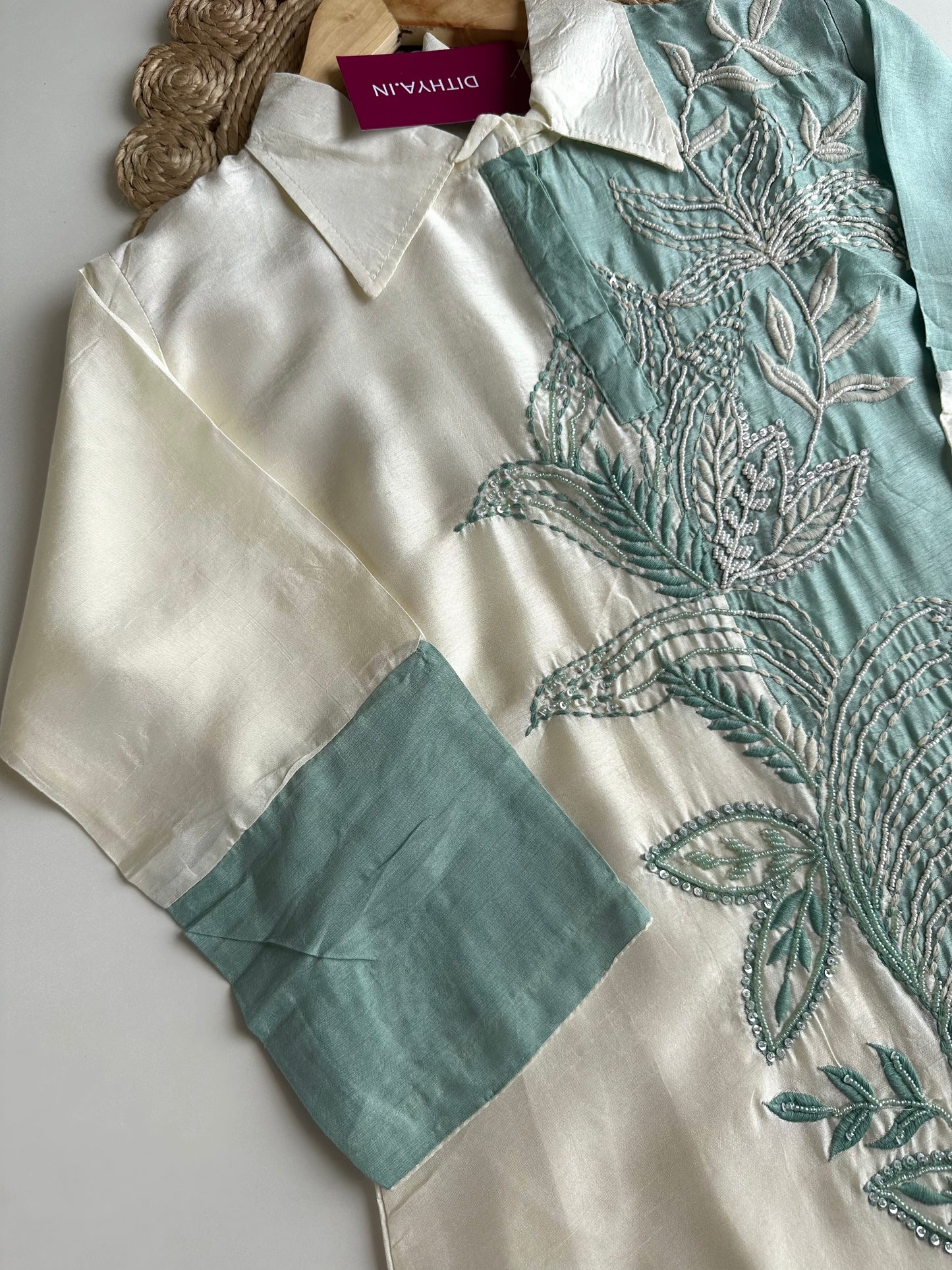 K427 - Handwork Russian silk coord set