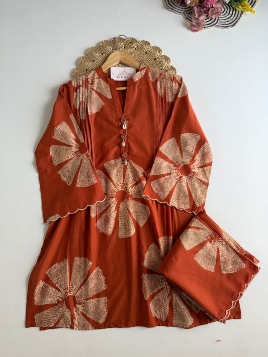 K693 - Mul cotton printed coord set