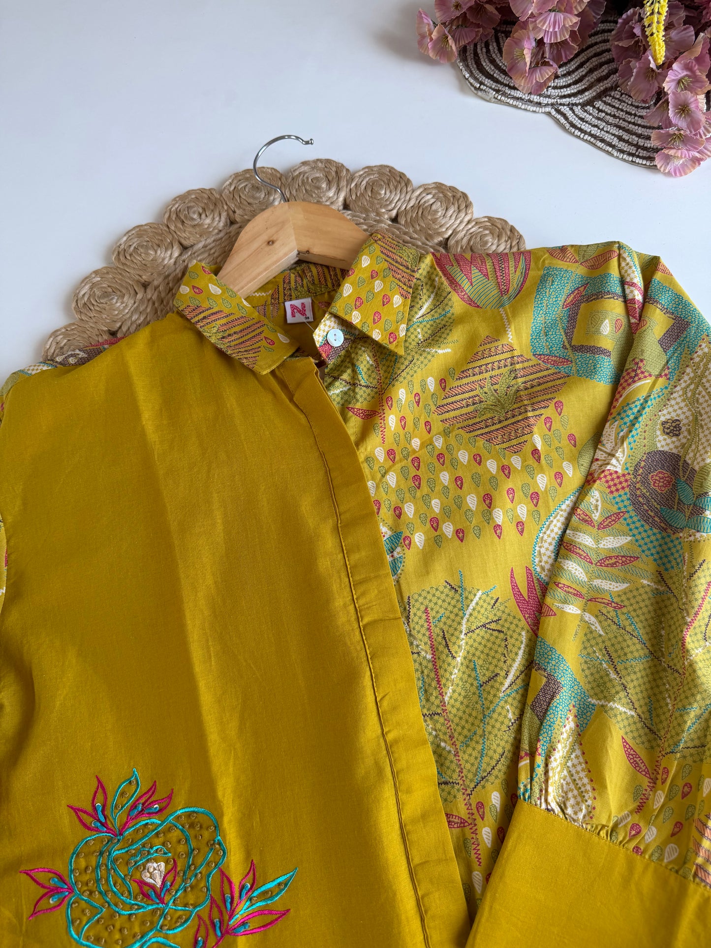 K613 - Mul cotton embroidered coord set