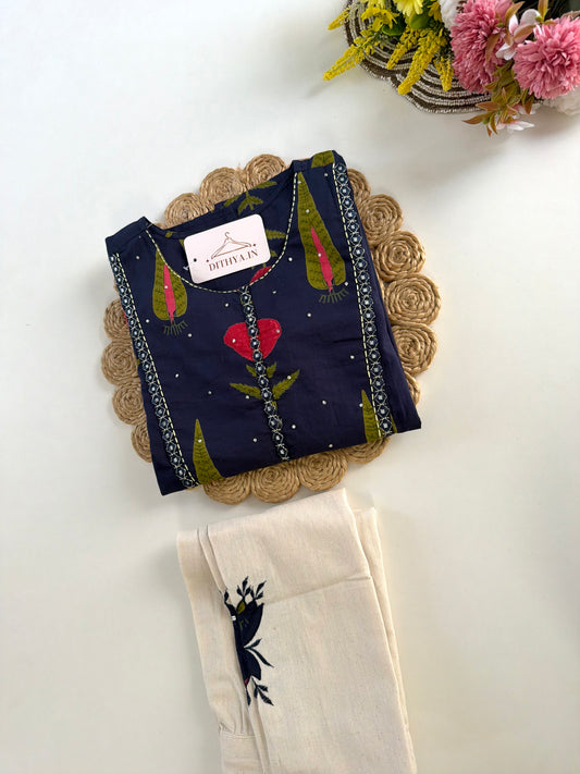 K371 - Mul cotton straight Kurti with pants