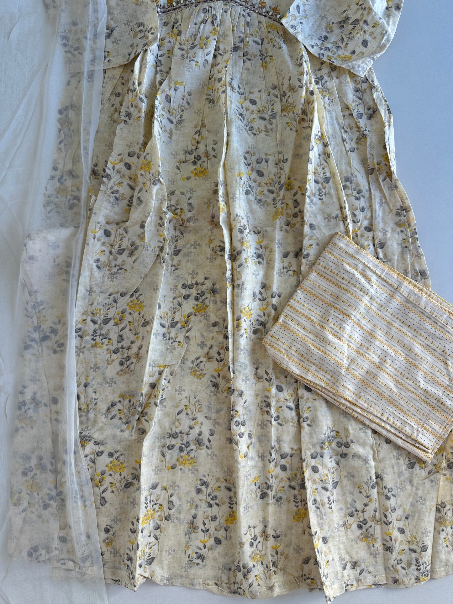 D374 - Chinnon Alia cut Anarkali with pants and dupatta