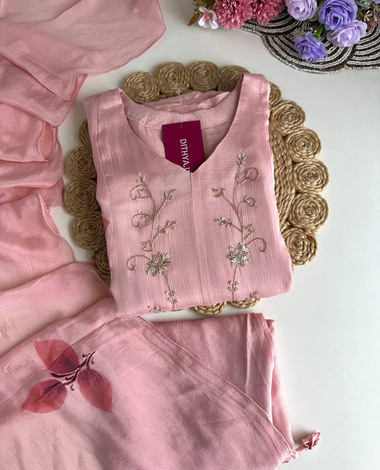 K063 - Chinnon Heavy Anarkali with pants and dupatta