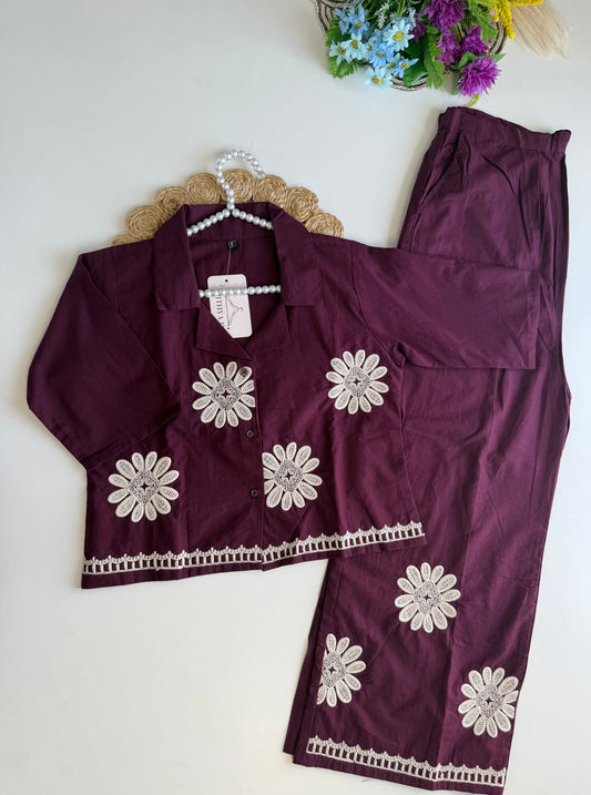 K576 - Mul cotton Embroidered coord set