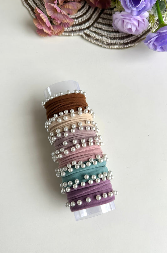A020 - Pearl rubber band in 6 colours (PACK OF 6 colours)