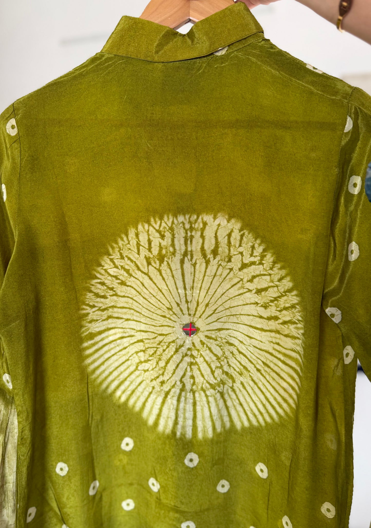 K149 - Pure crape bandhini shirts in 4 colours