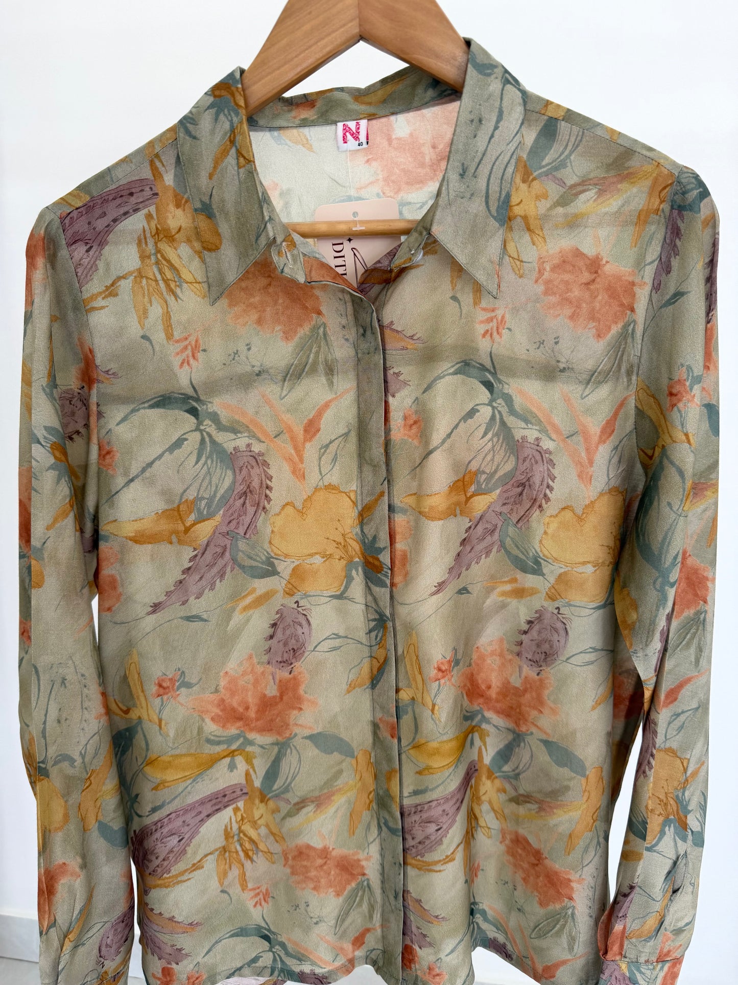 K416 - Pure muslin printed shirt