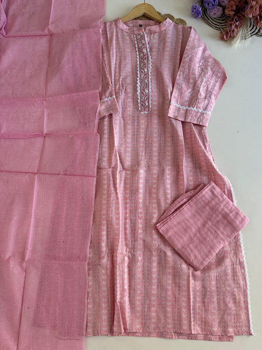 D359 - Roman silk straight kurti with pants and dupatta