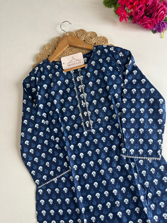D623-Cotton  straight Kurti