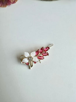 White with pink