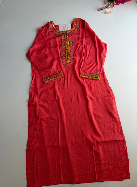 D789-Muslin straight Kurti