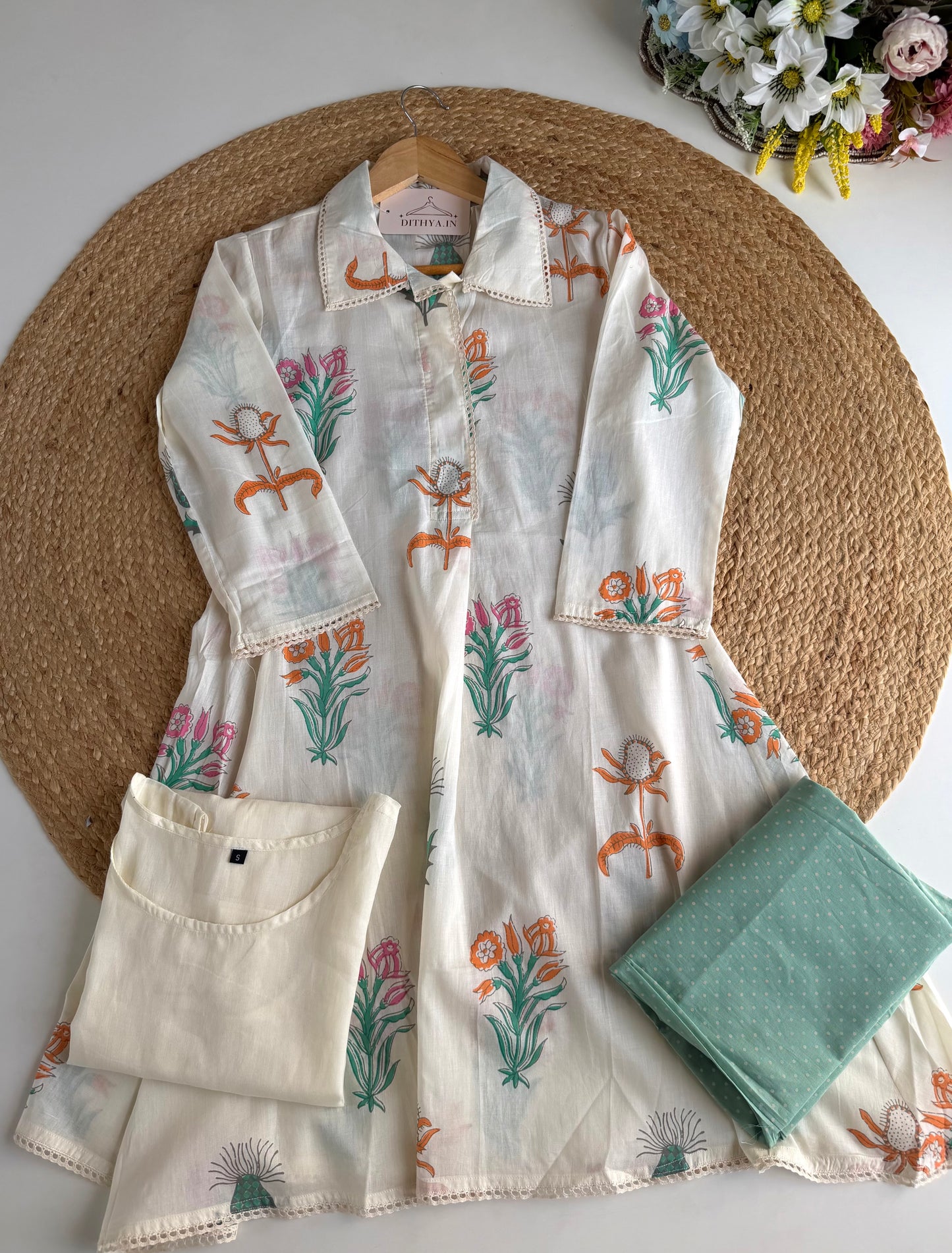 K094 - Mul cotton embroidered coord set