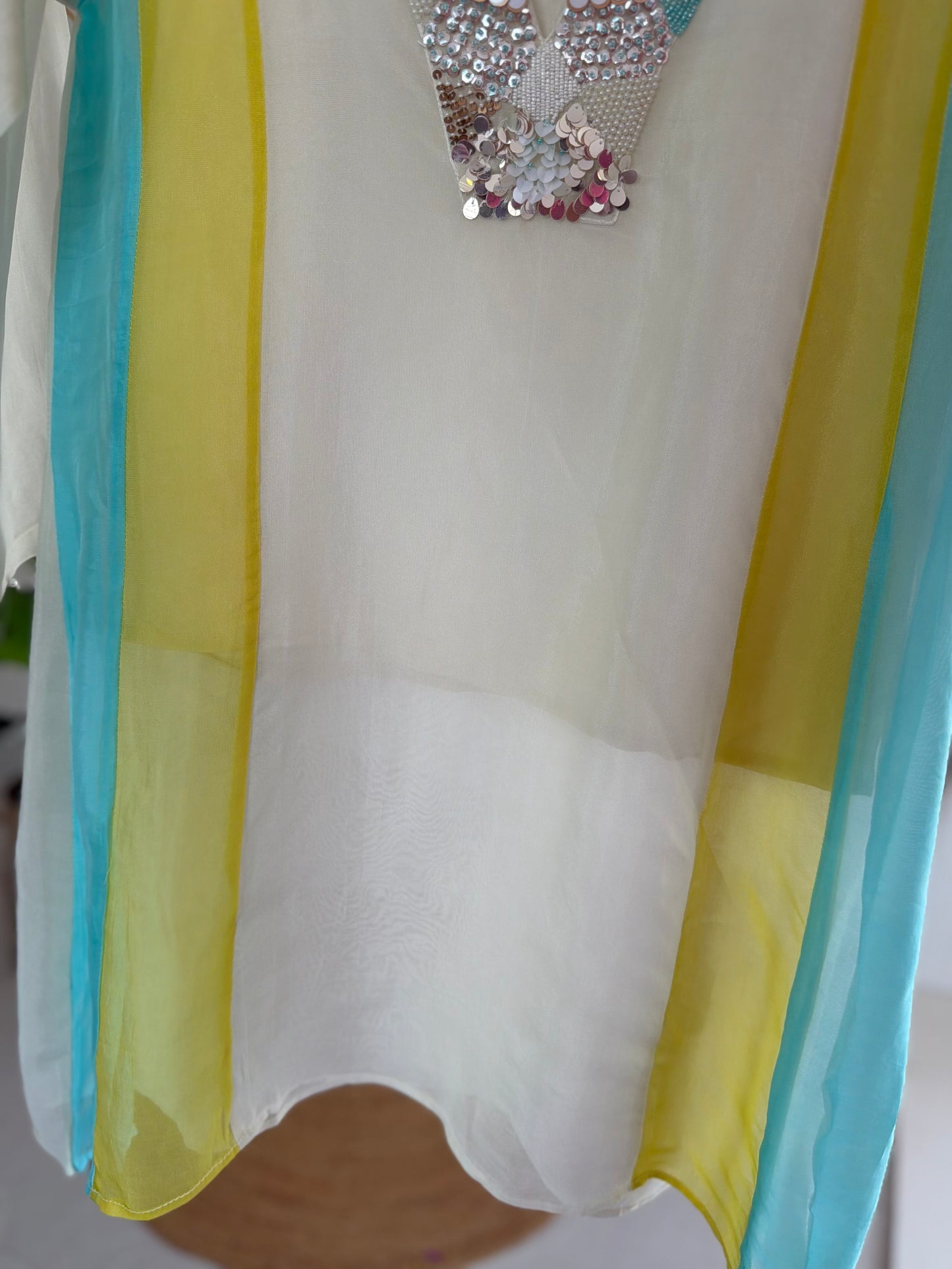 K558 - Pure crape handwork coord set in 2 colours