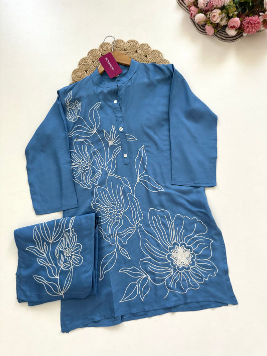 K308 - Muslin embroidered coord set