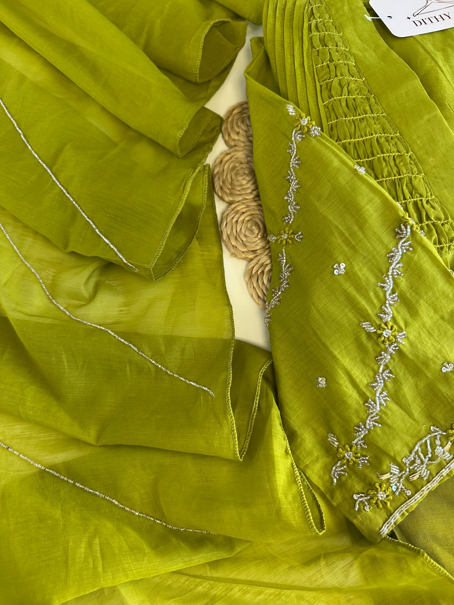 K305 - Mul Chanderi Anarkali with pants and dupatta in 2 colours