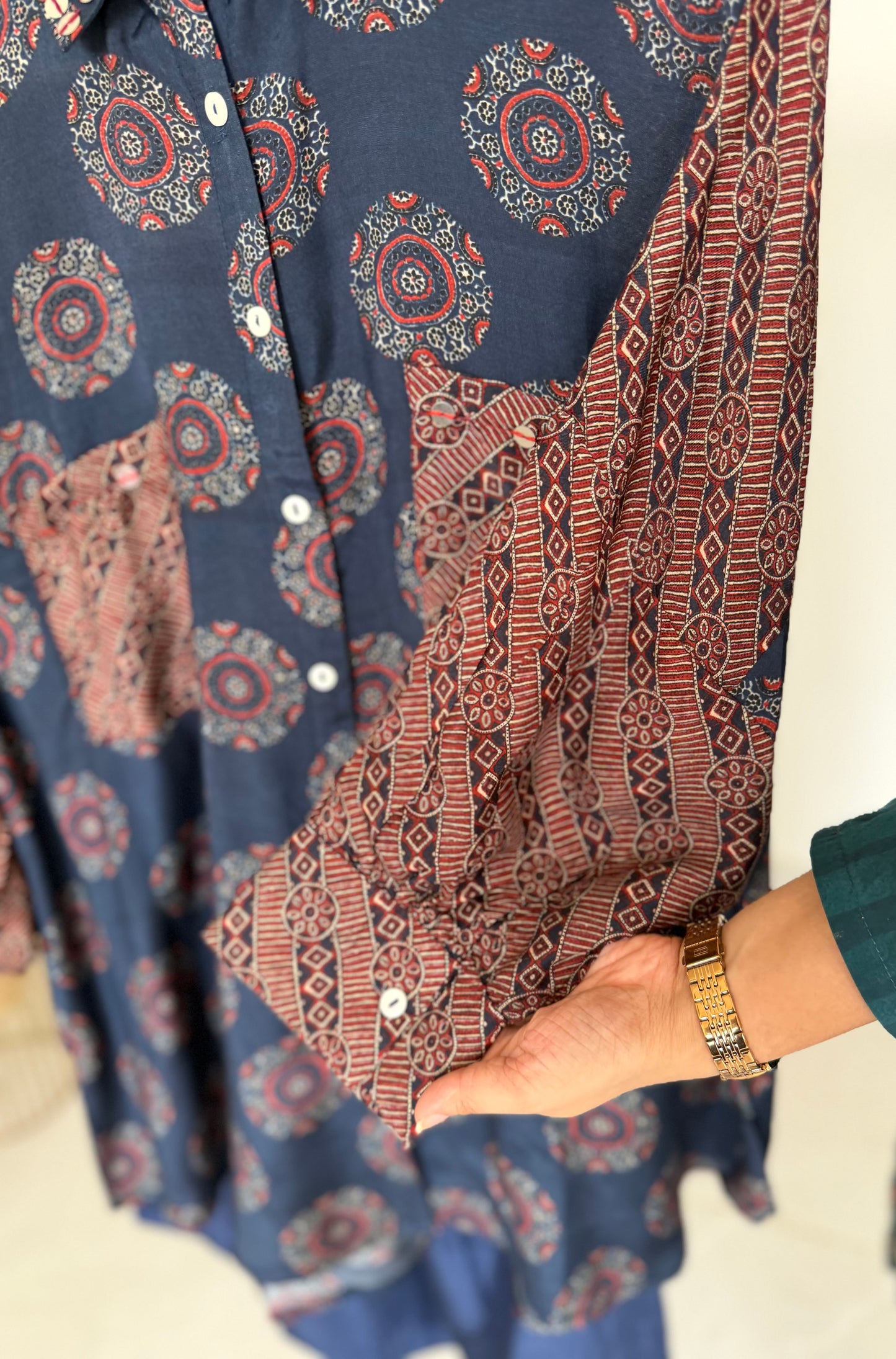 K242 - Crape Ajrakh printed coord set