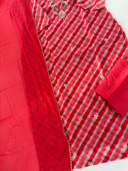 D309 - Dola silk straight kurti with pants and dupatta