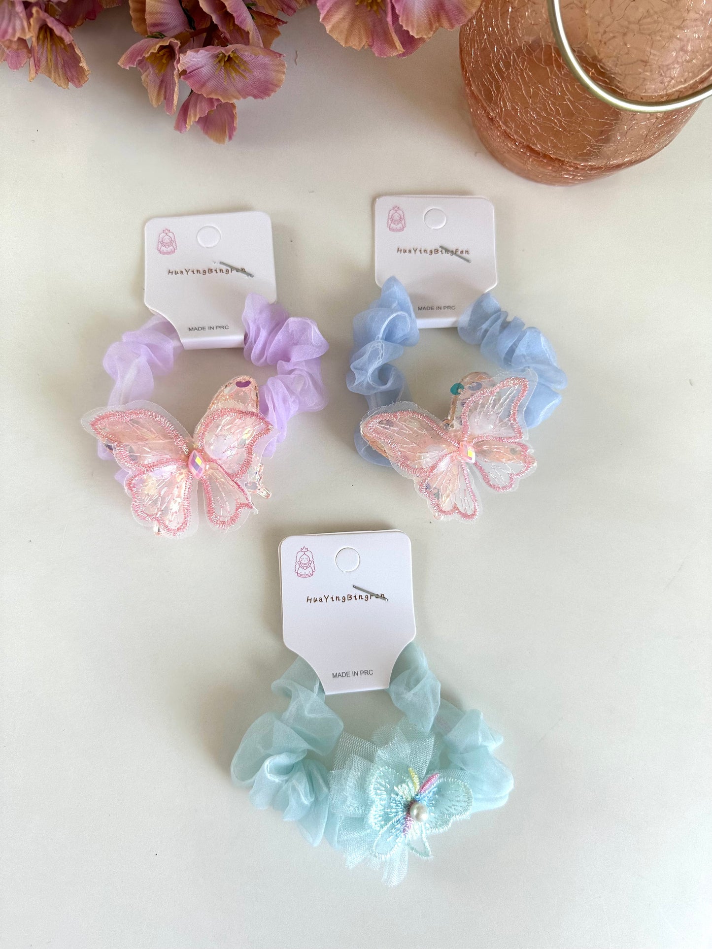 A013 - Butterfly scrunchies (pack of 3)