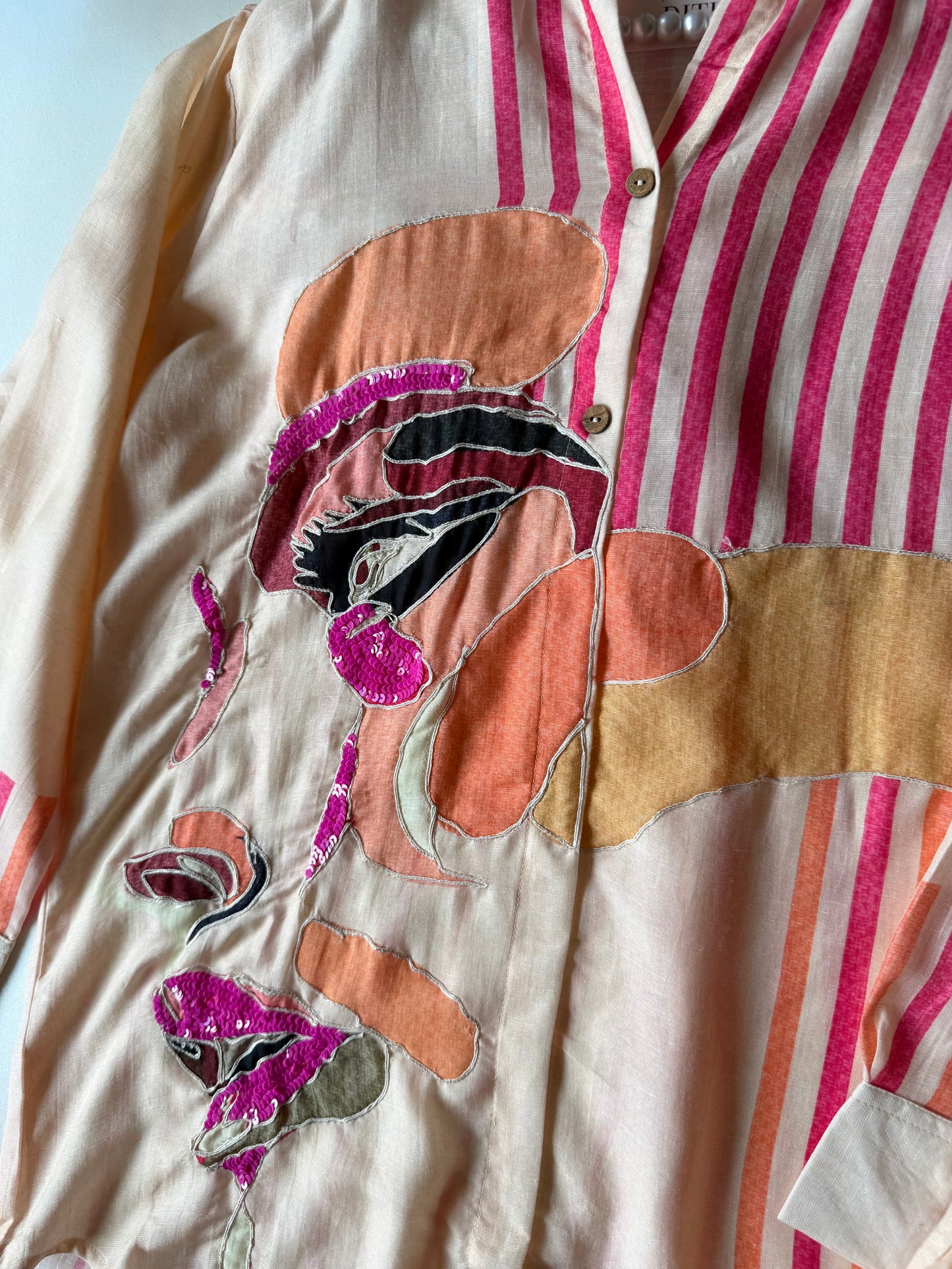 K278 - Muslin printed with handwork coord set