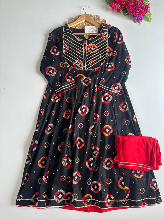 D679-Cotton Anarkali with pants