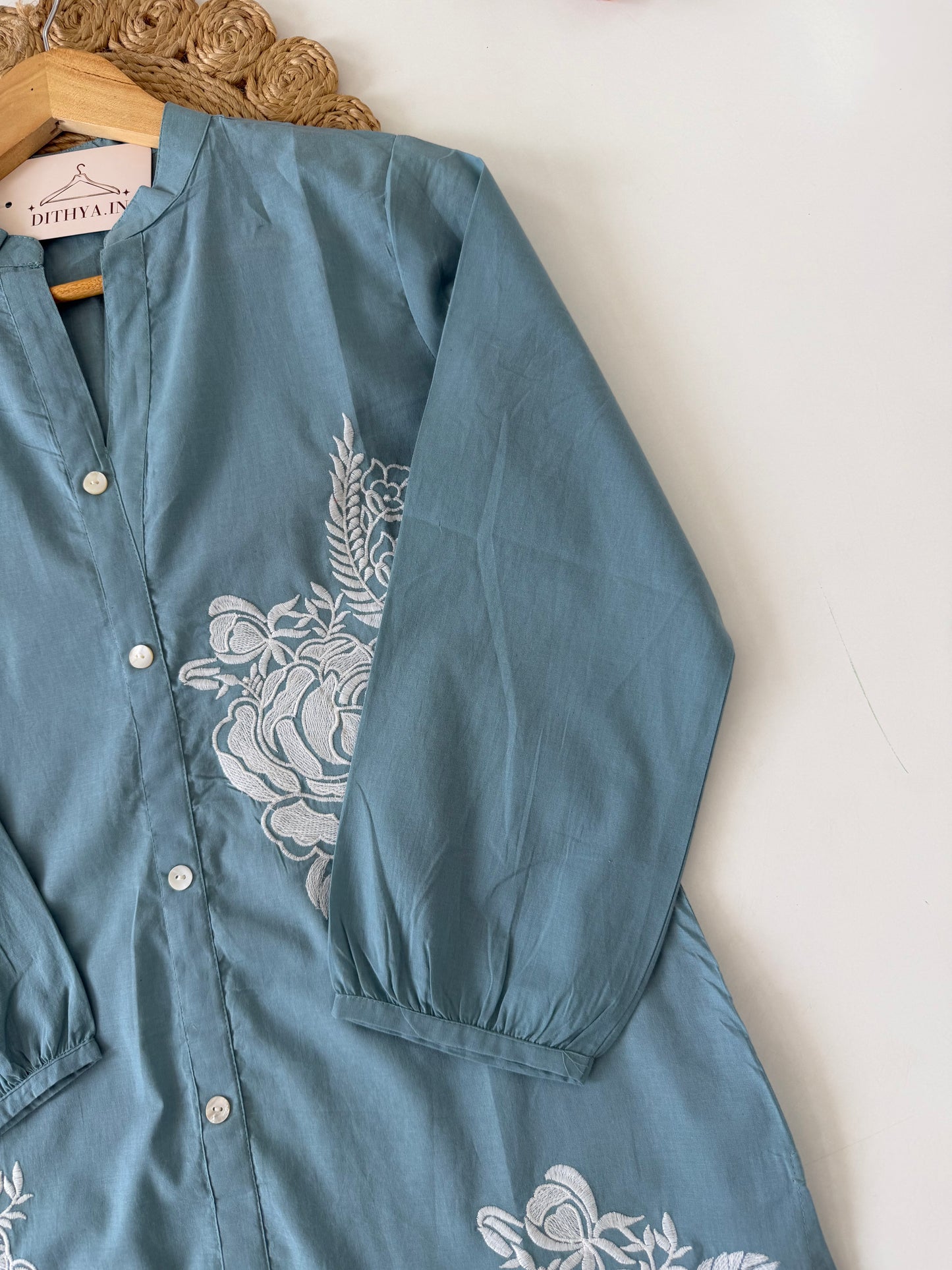 K014 - Mul cotton embroidered short Kurti