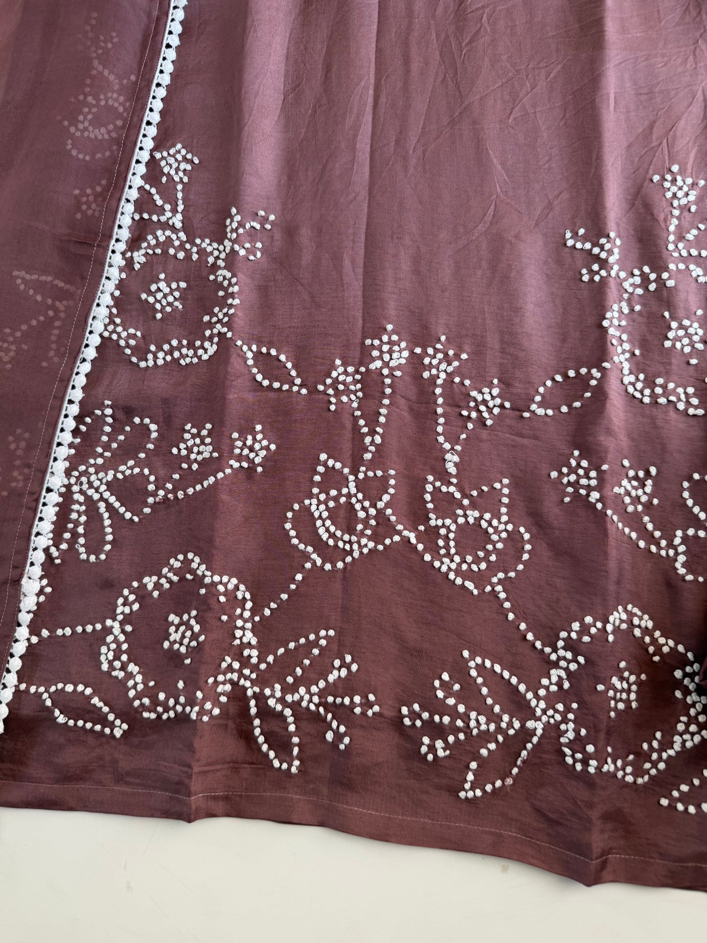 K659 - Russian silk knot work straight Kurti with pants and dupatta