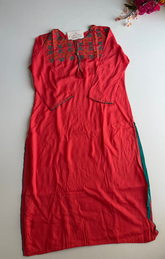 D790-Muslin straight Kurti