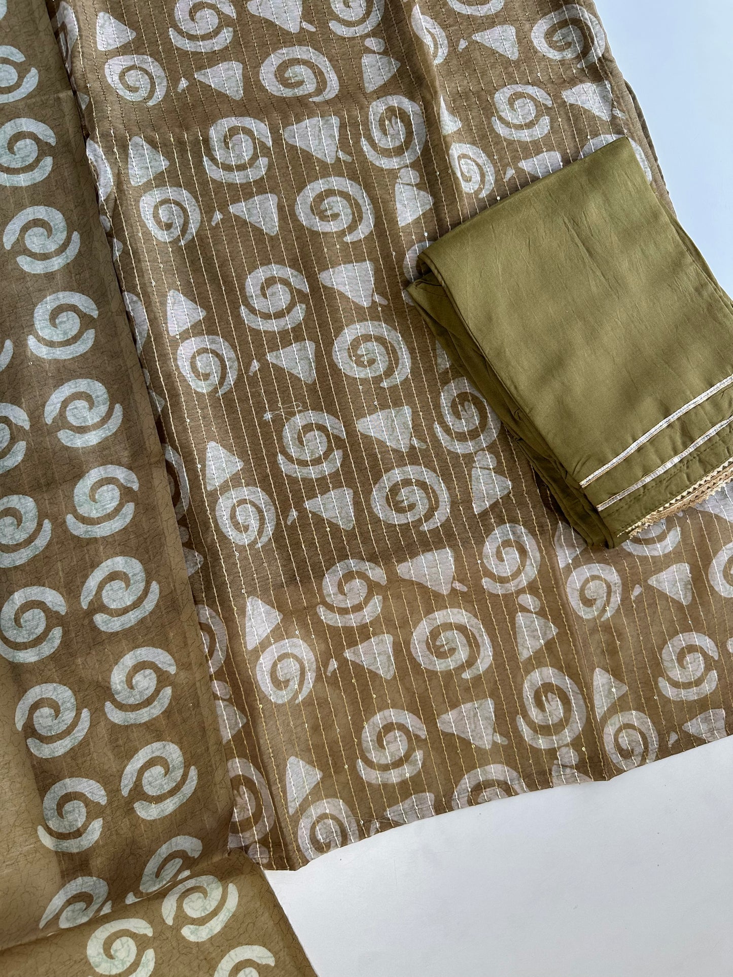 D430 - Roman silk straight Kurti with pants and dupatta