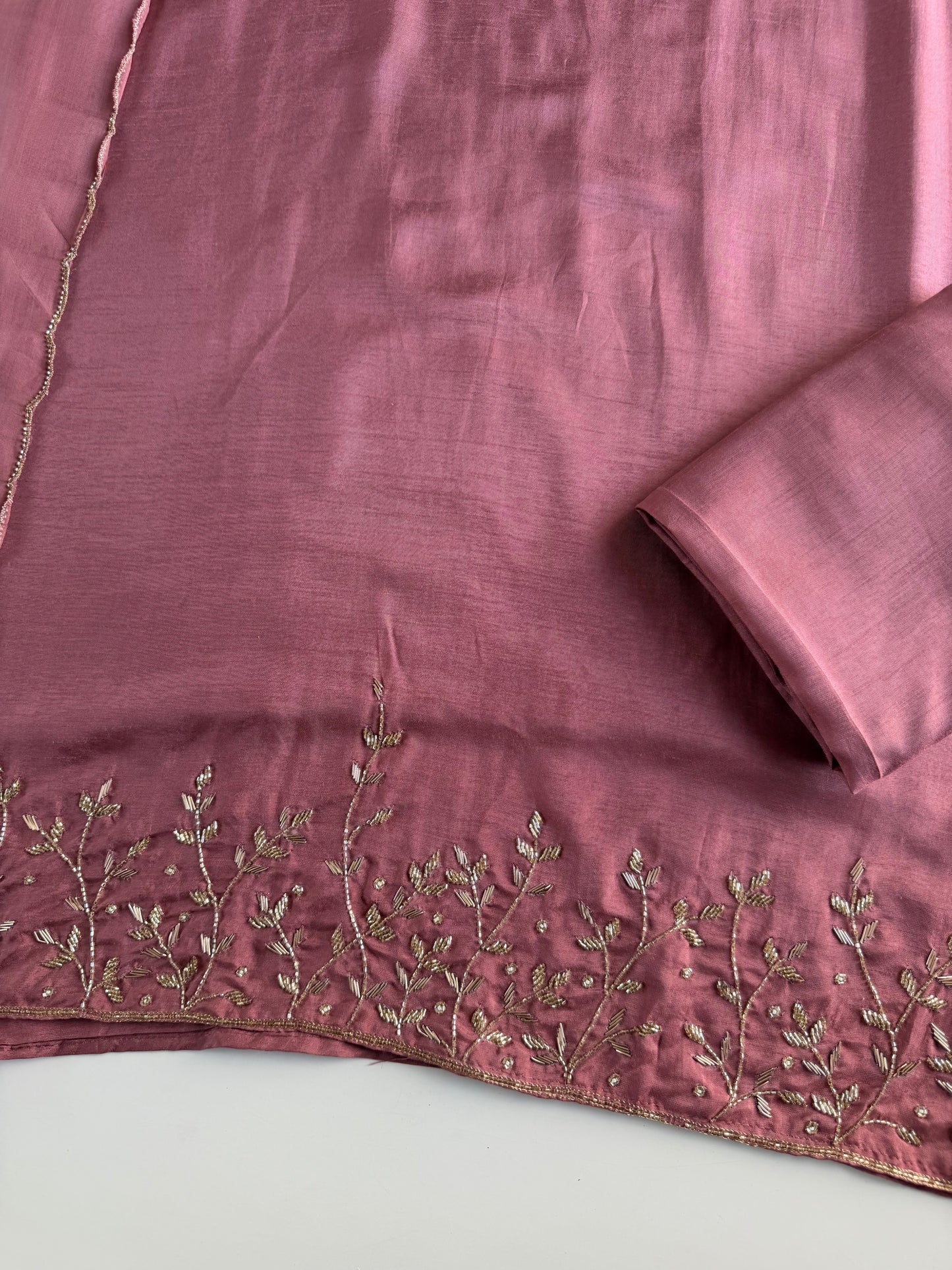 K661 - Russian silk handwork aline Kurti with pants and dupatta