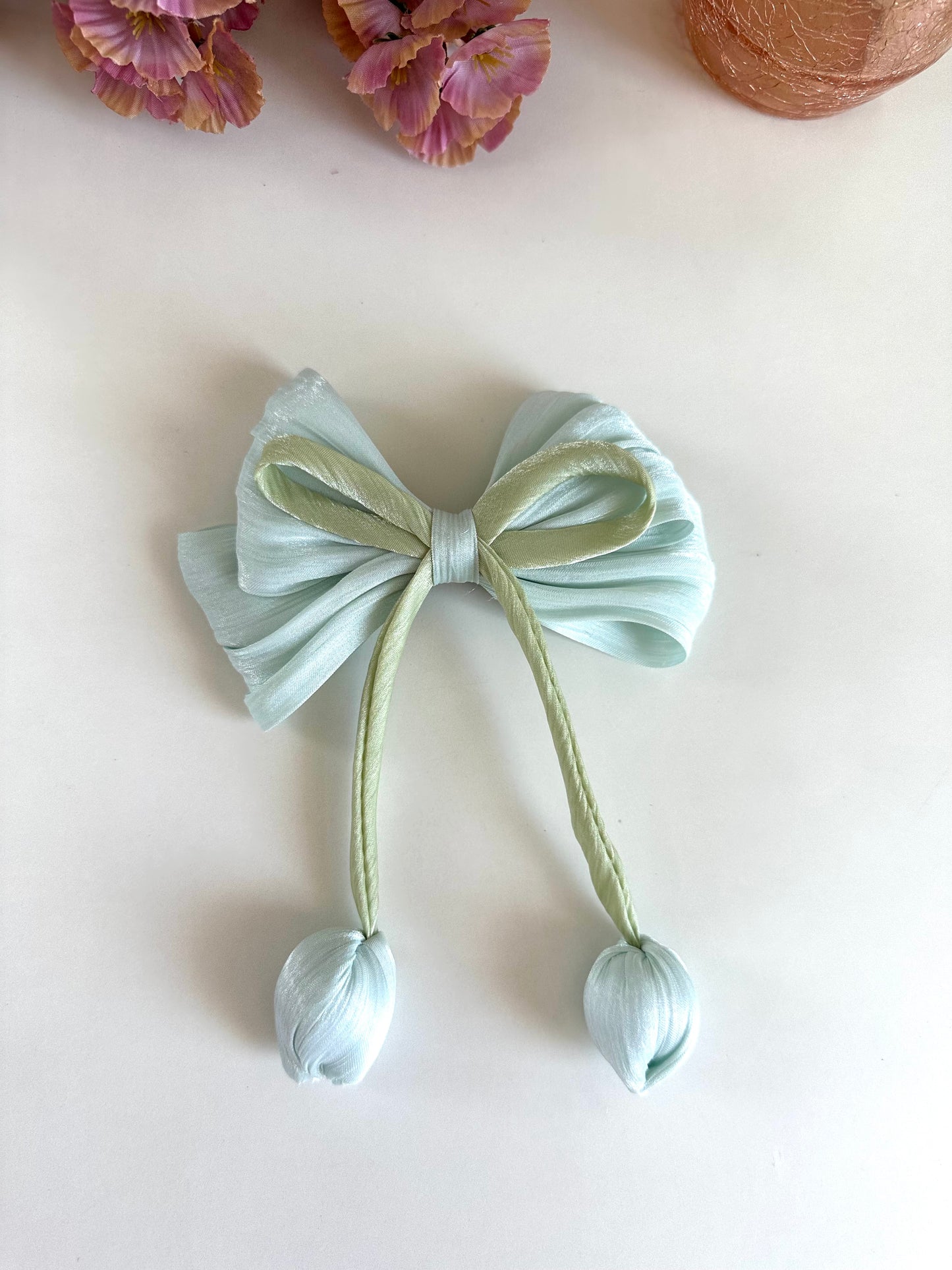 A018 - Jumbo Printed bow clip (per piece)