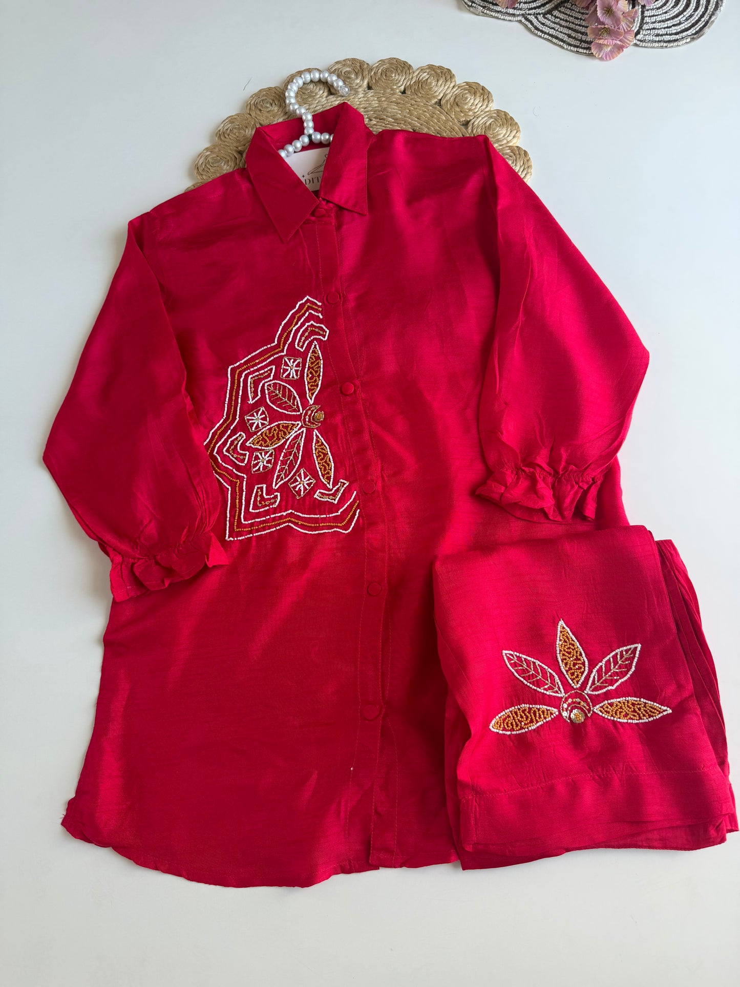 K311 - Russian silk handwork coord set