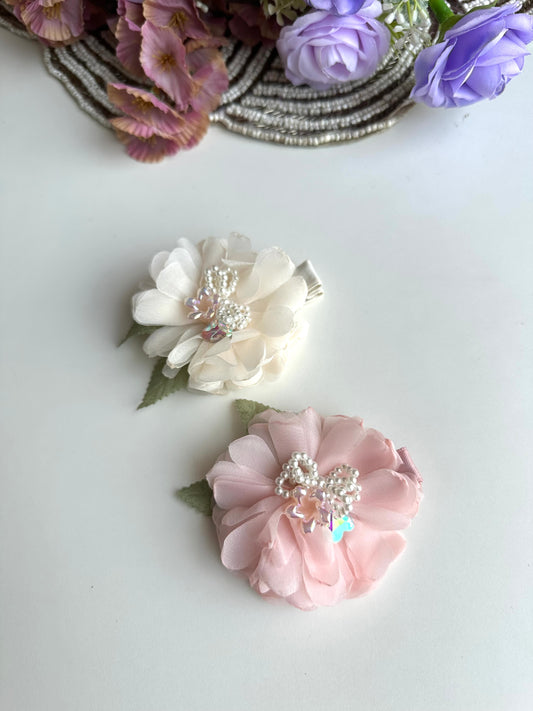 A023 - Organza flower hair slide ( per piece )