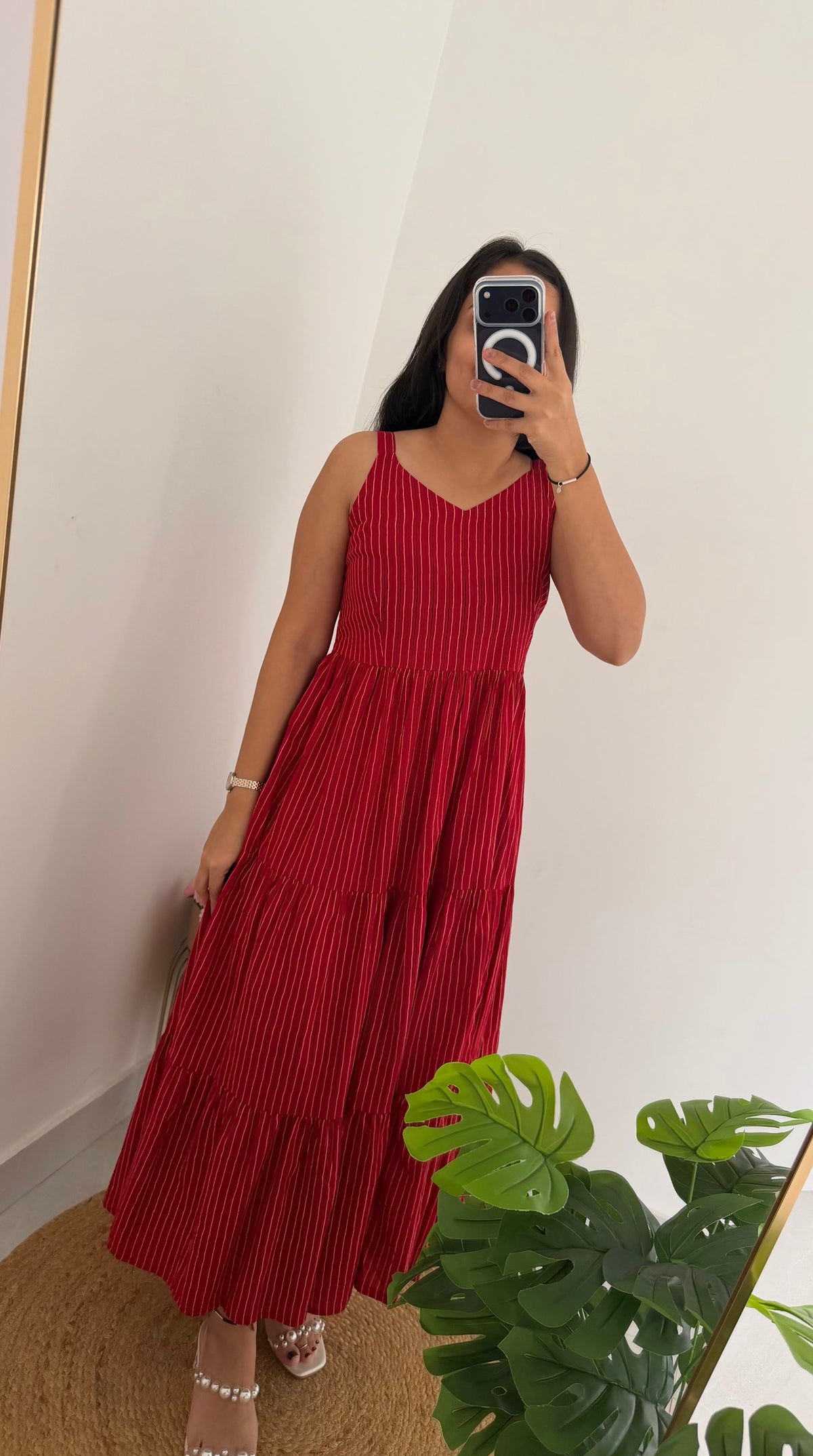 K238 - Mul cotton flared stripe dress