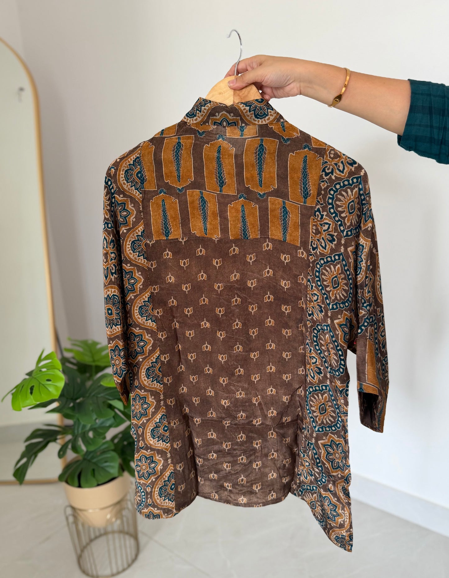 K087 - Pure crape Ajrakh shirt