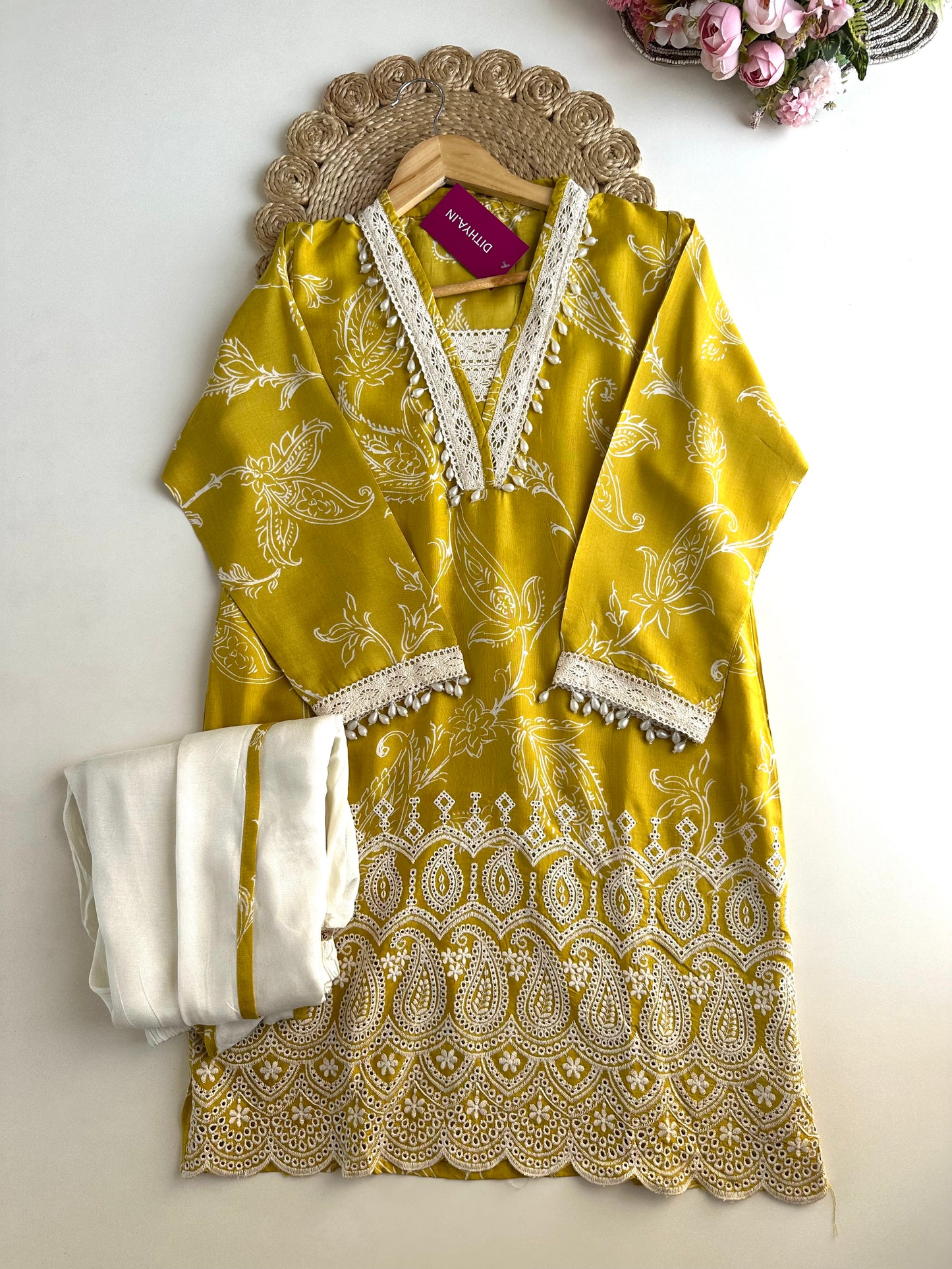 K339 - Muslin embroidered coord set