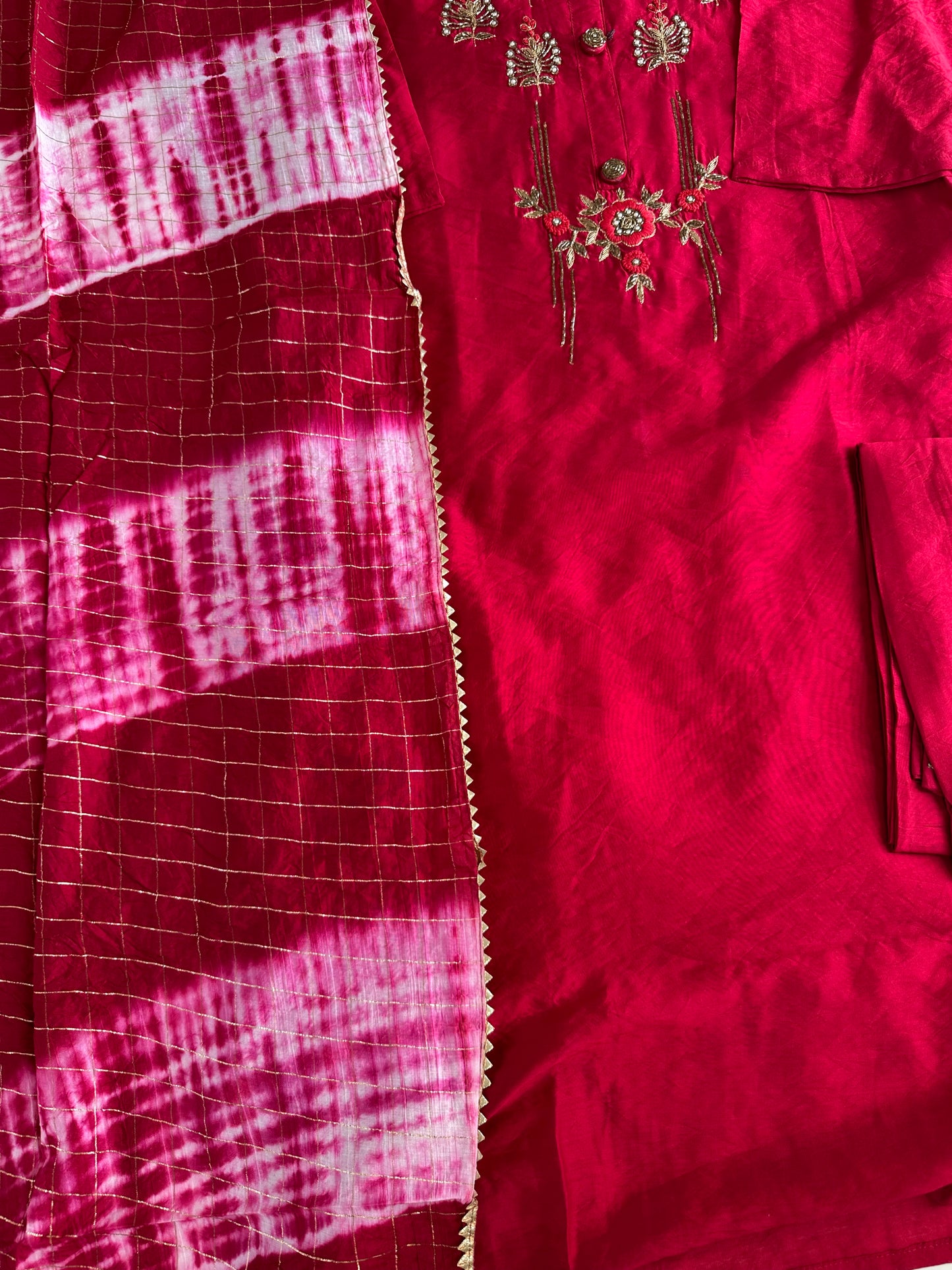 D441 - Roman silk straight Kurti with pants and dupatta