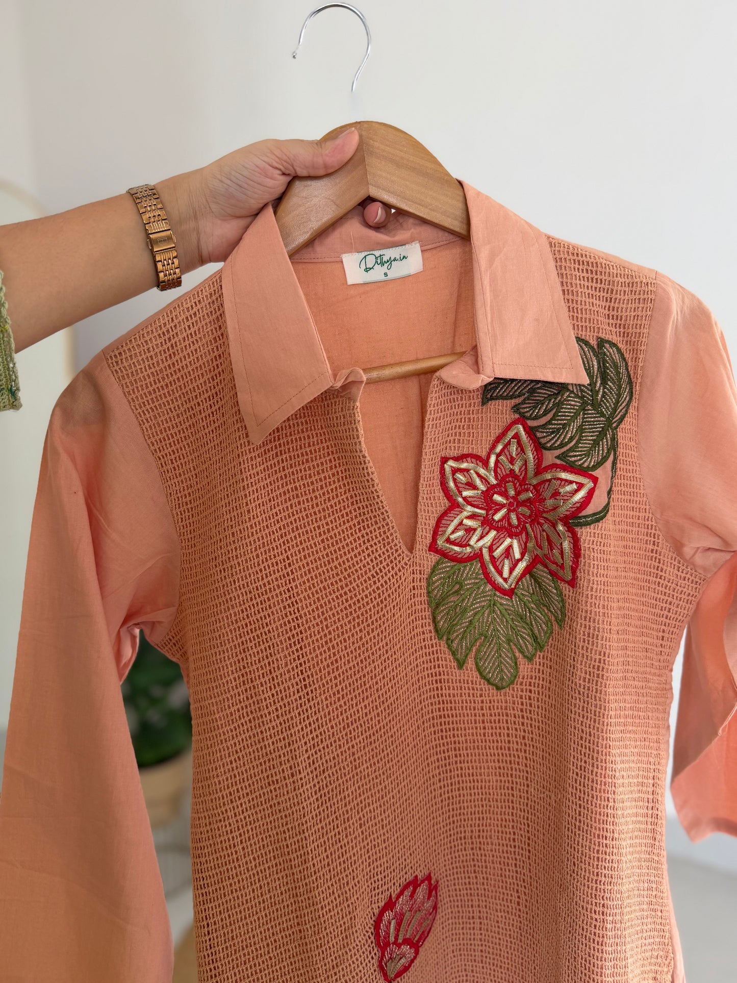 K563 - Linen embroidered coord set