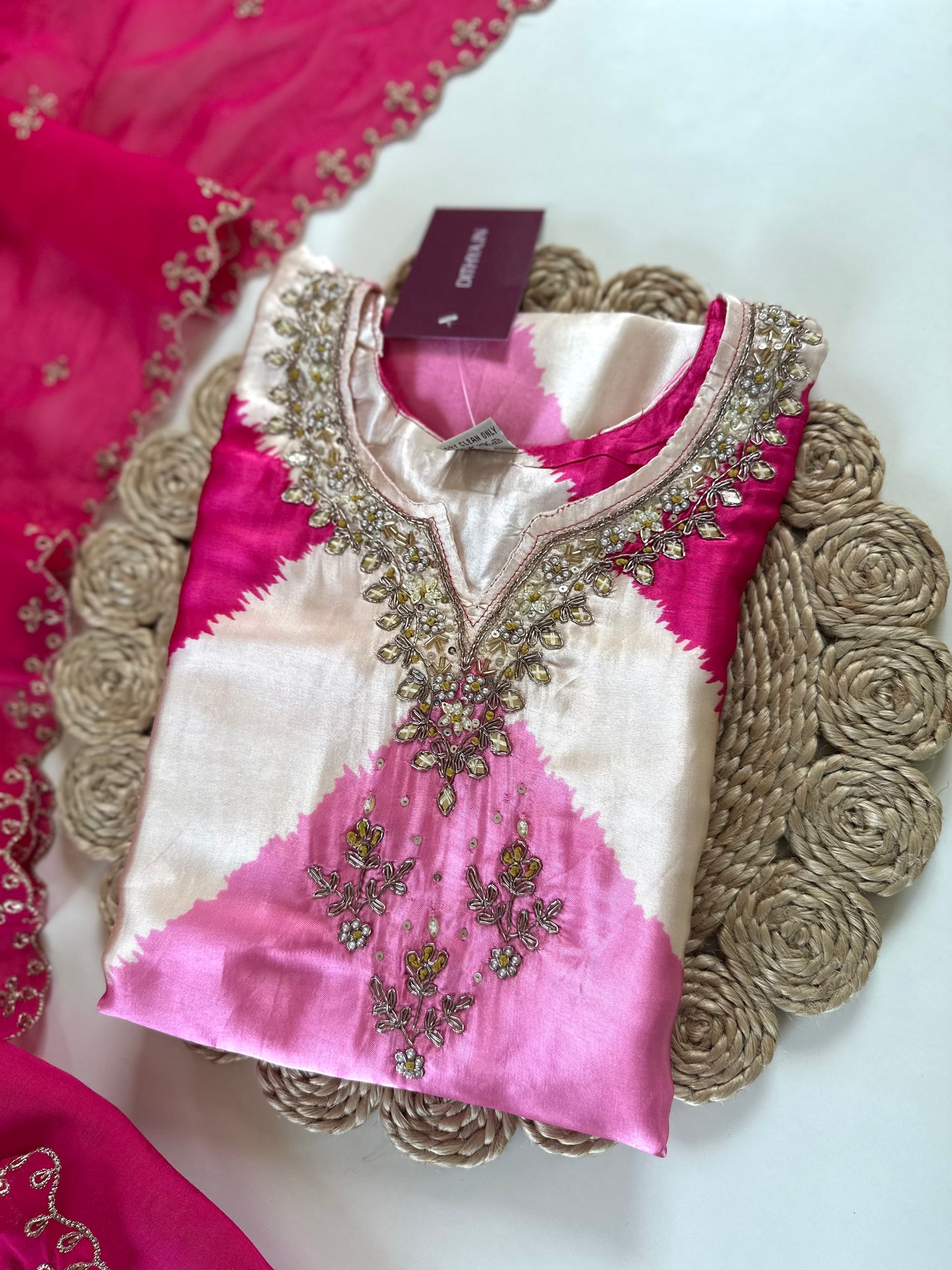 K145 - Gaji silk kurti with pants and dupatta